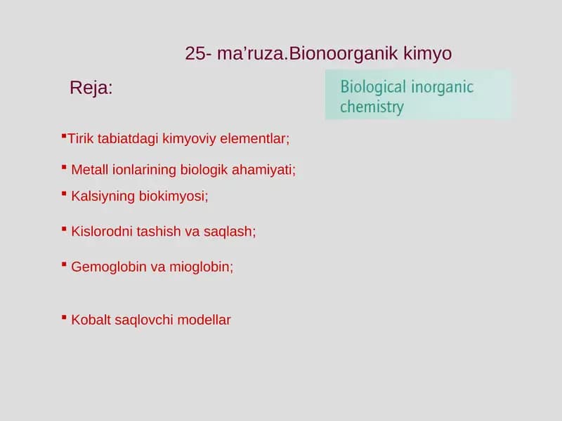 Bionoorganik kimyo