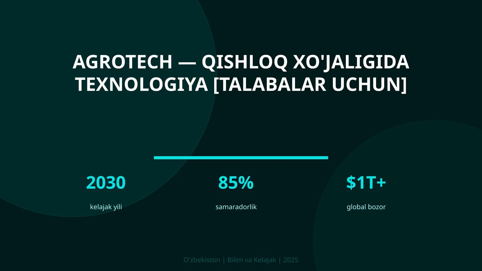 Agrotech — qishloq xo'jaligida texnologiya [talabalar uchun]