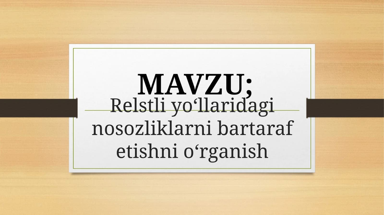 Tеmiryo‘llаrni ta’mirlаsh