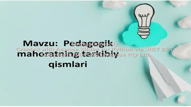 Pedagogik mahoratning tarkibiy qismlari