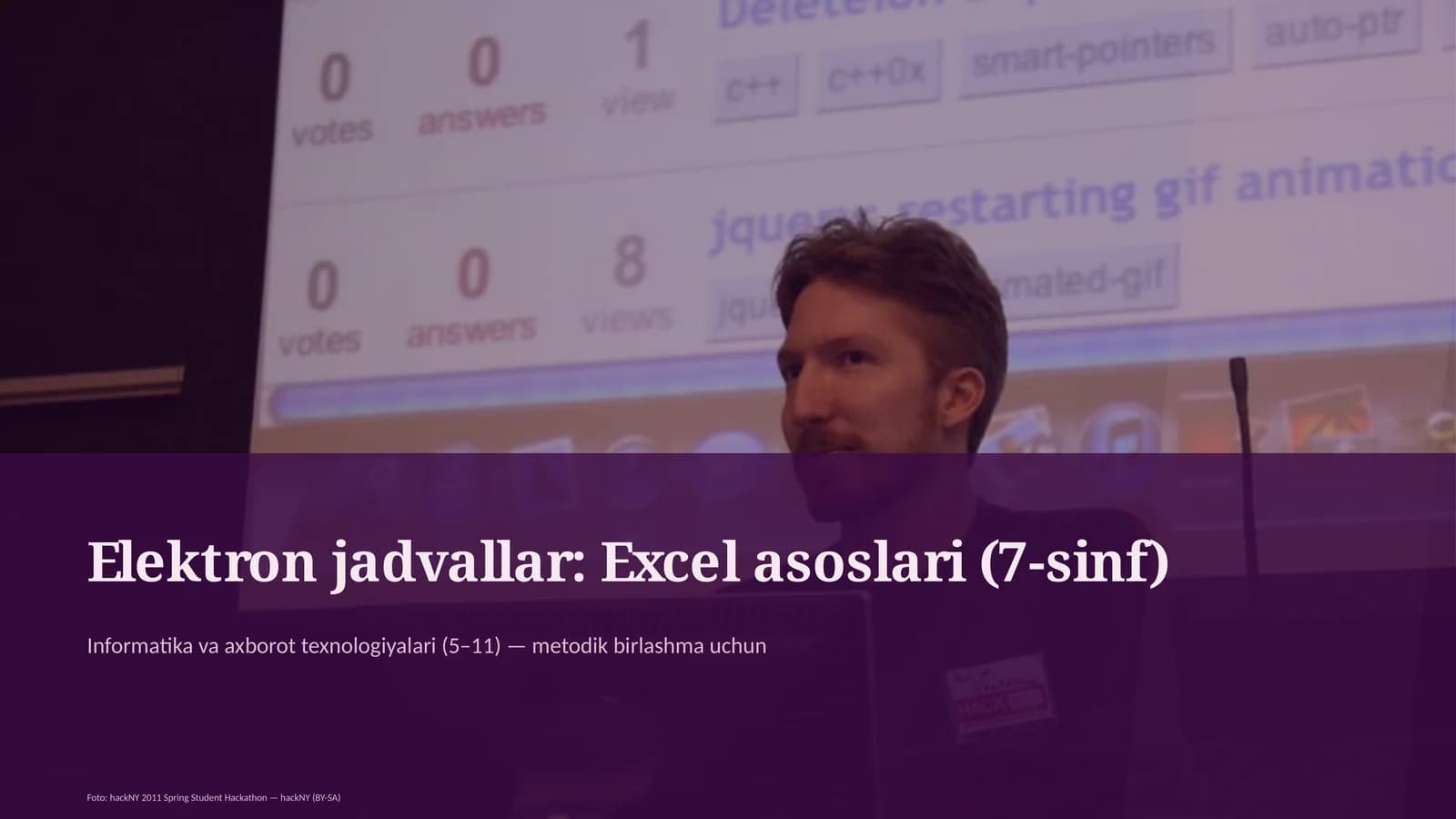 Elektron jadvallar: Excel asoslari (7-sinf)