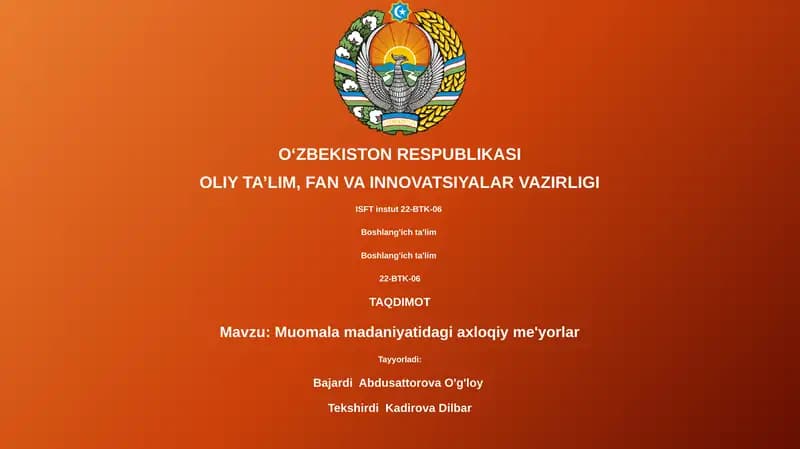 Axloqiy me'yorlar