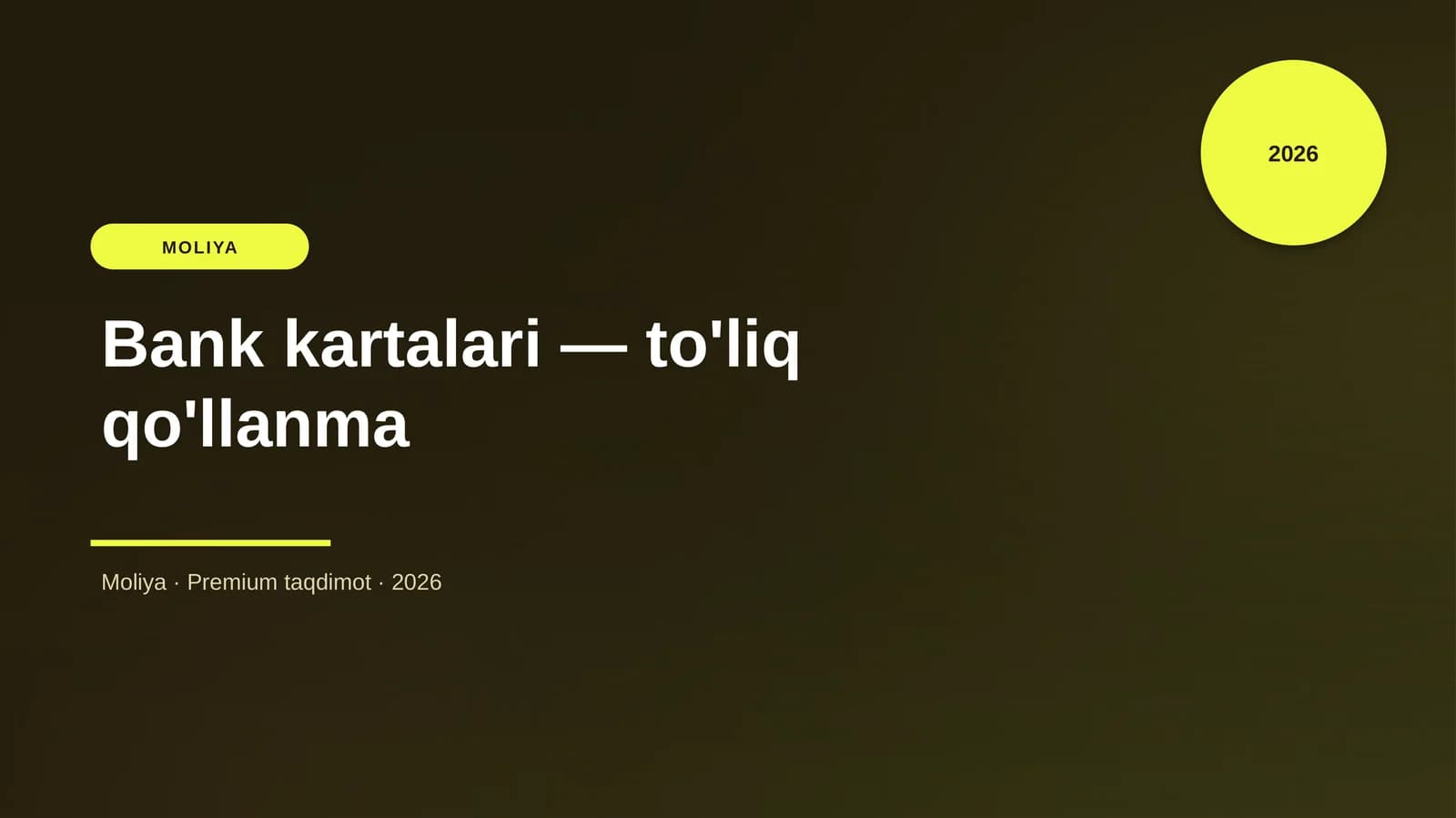 Bank kartalari — to'liq qo'llanma