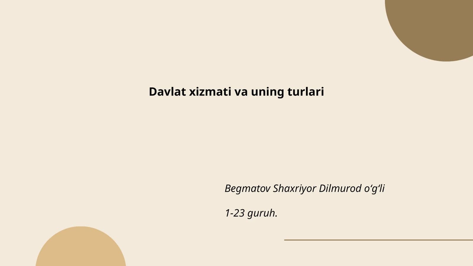 Davlat xizmati va uning turlari