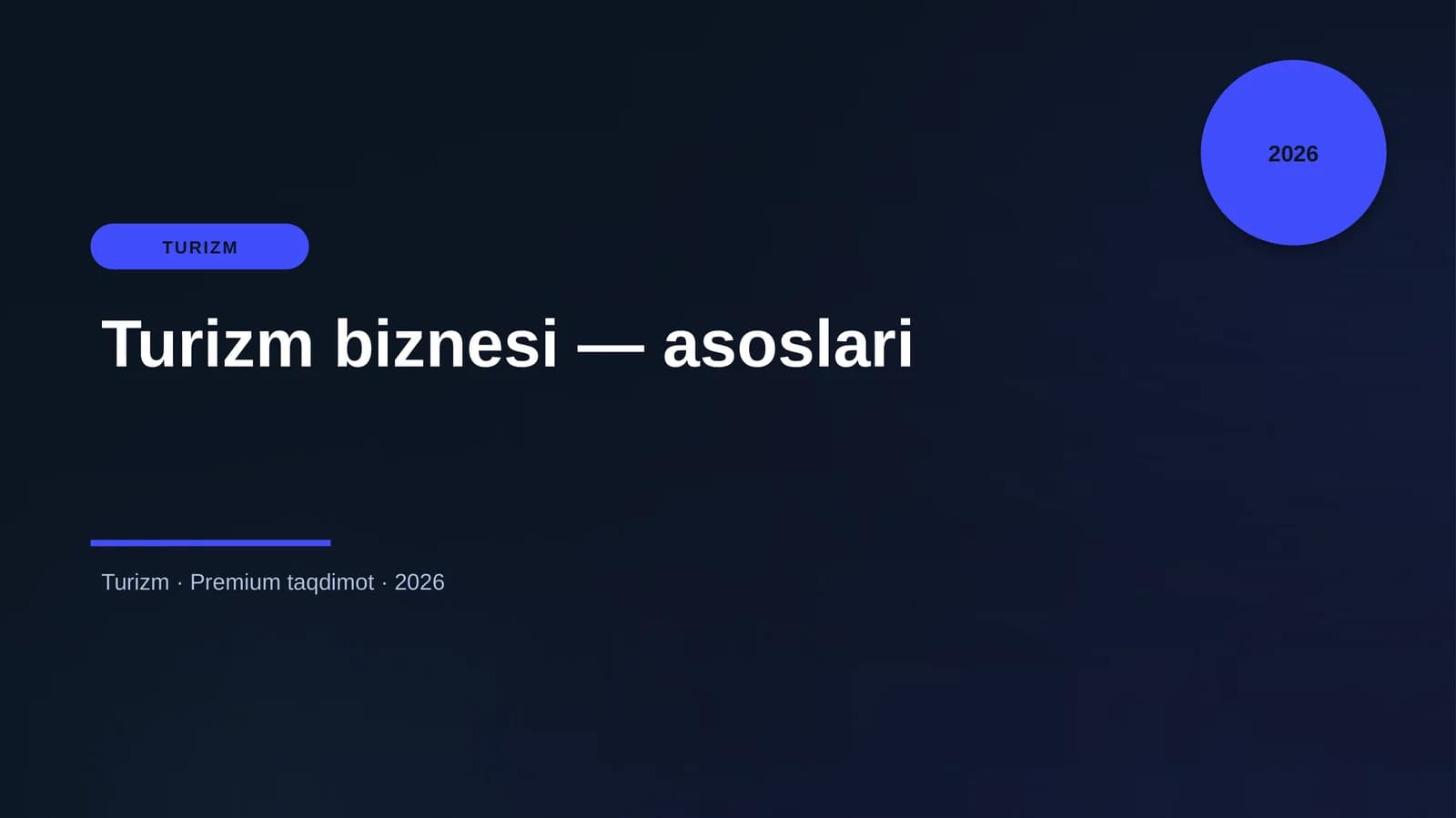Turizm biznesi — asoslari