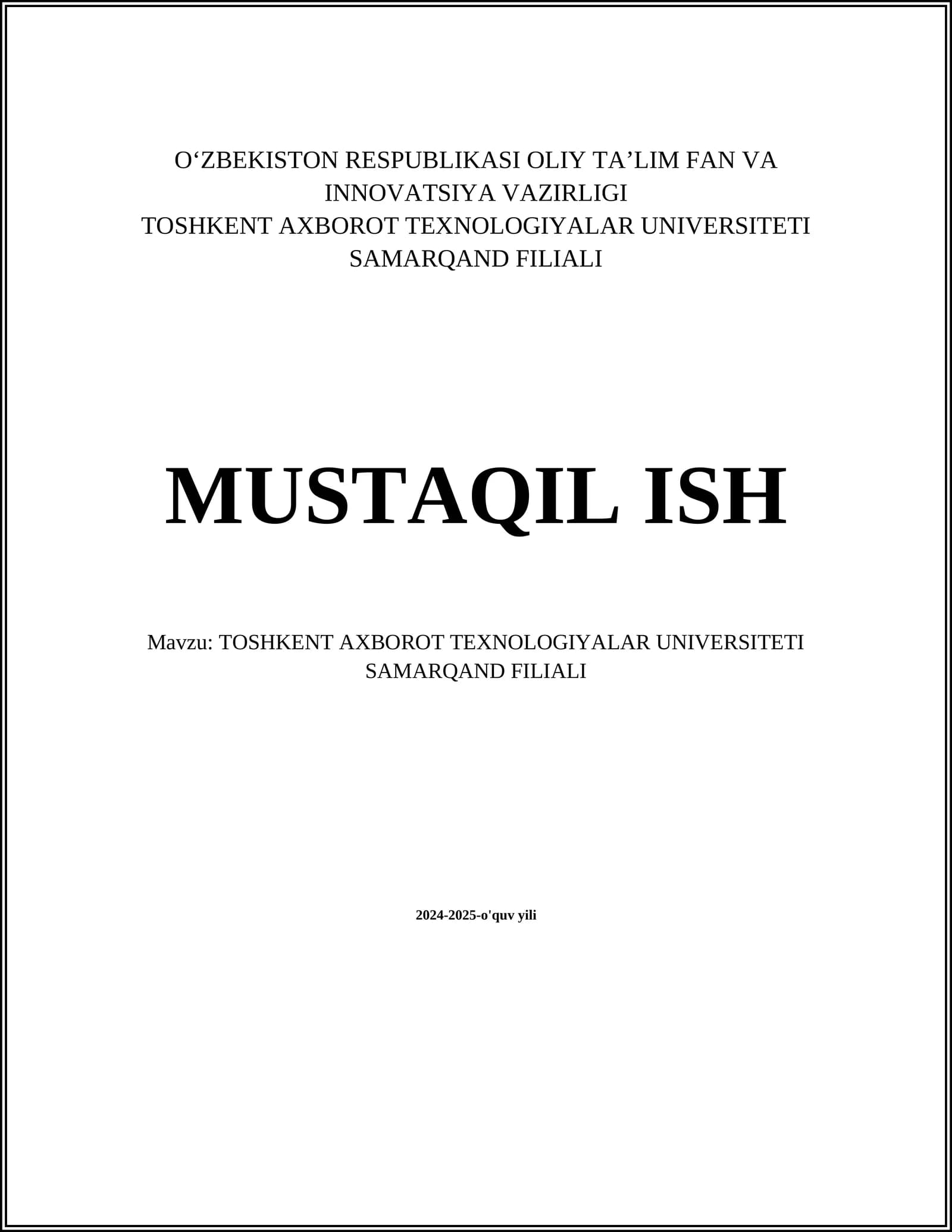 Axborot texnologiyalari asoslari