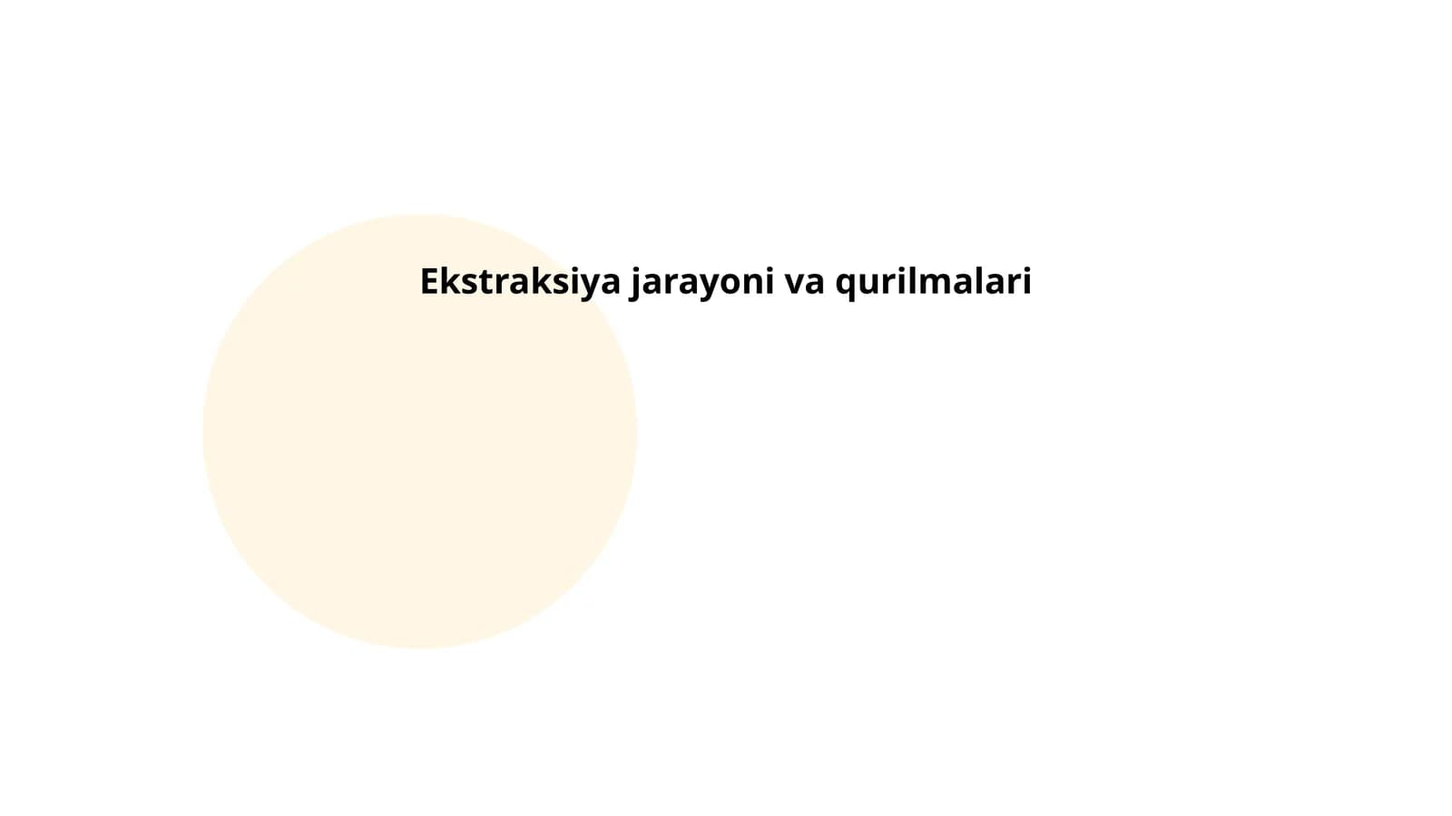 Ekstraksiya jarayoni va qurilmalari