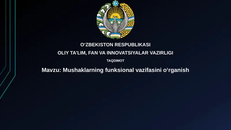 Mushaklarning funksional vazifasini o'rganish