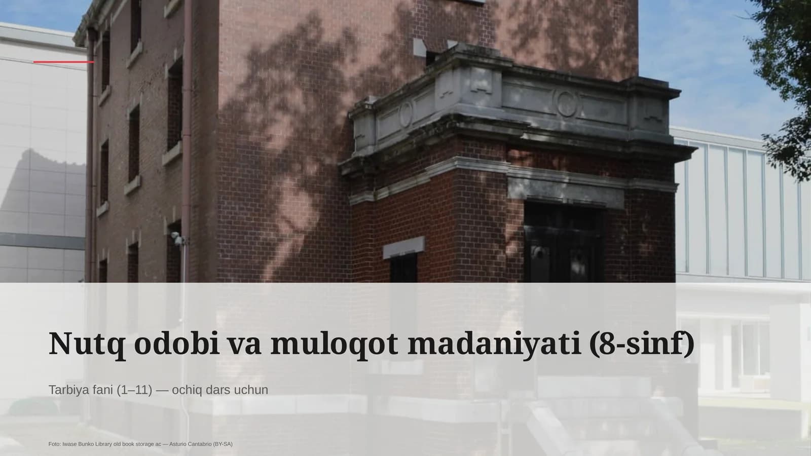Nutq odobi va muloqot madaniyati (8-sinf)