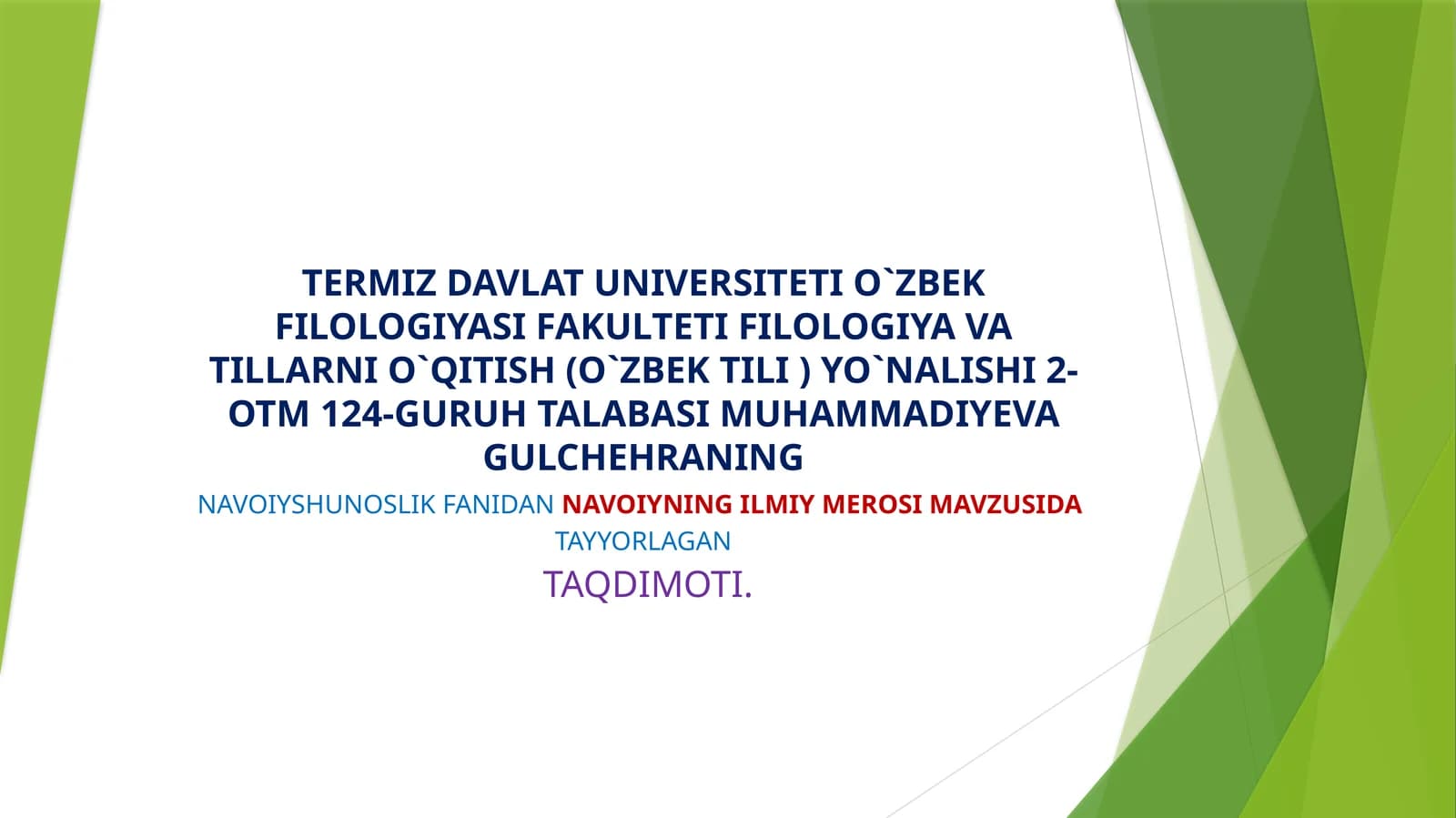 Navoiyningilmiy merosi