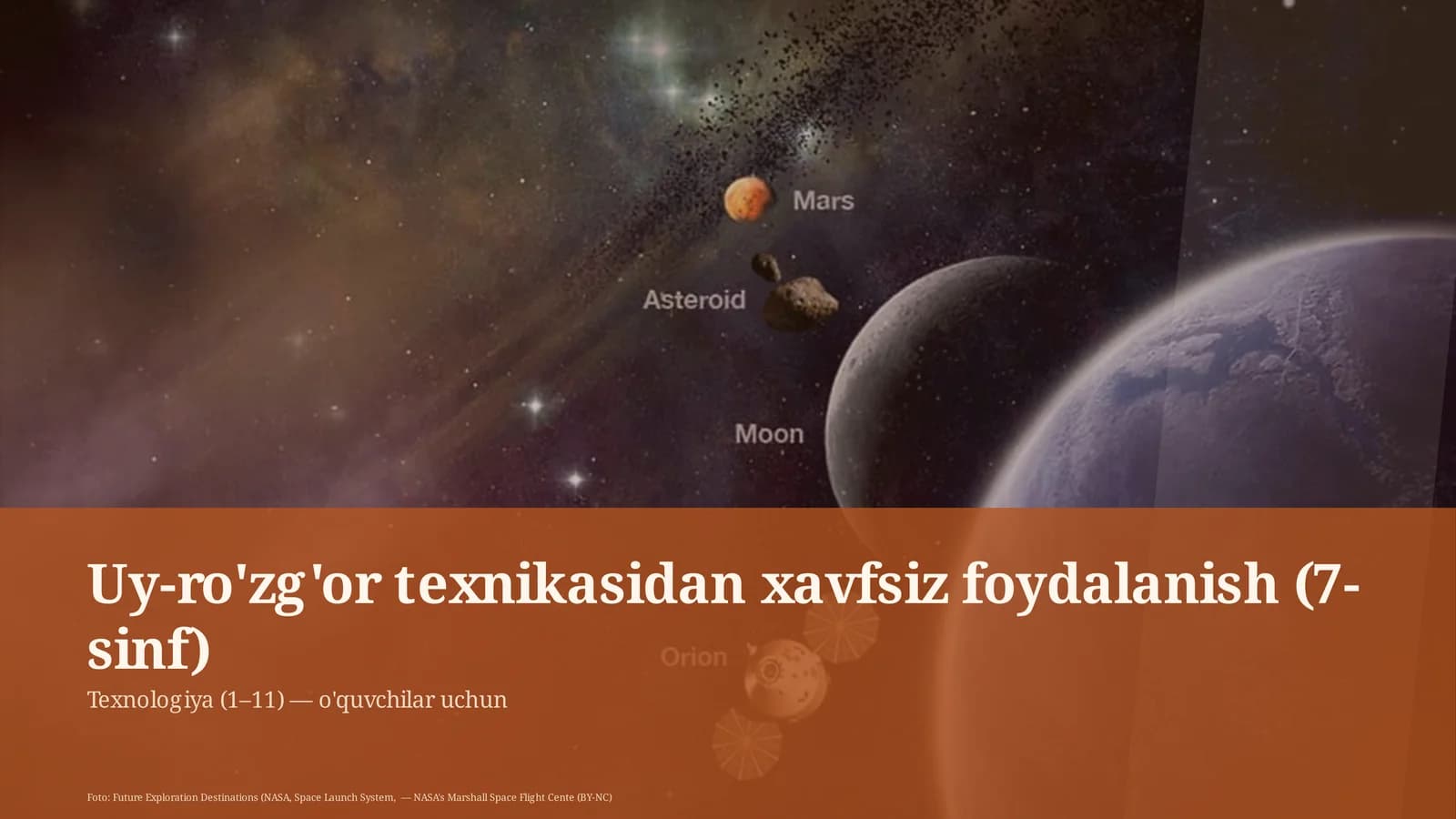 Uy-ro'zg'or texnikasidan xavfsiz foydalanish (7-sinf)
