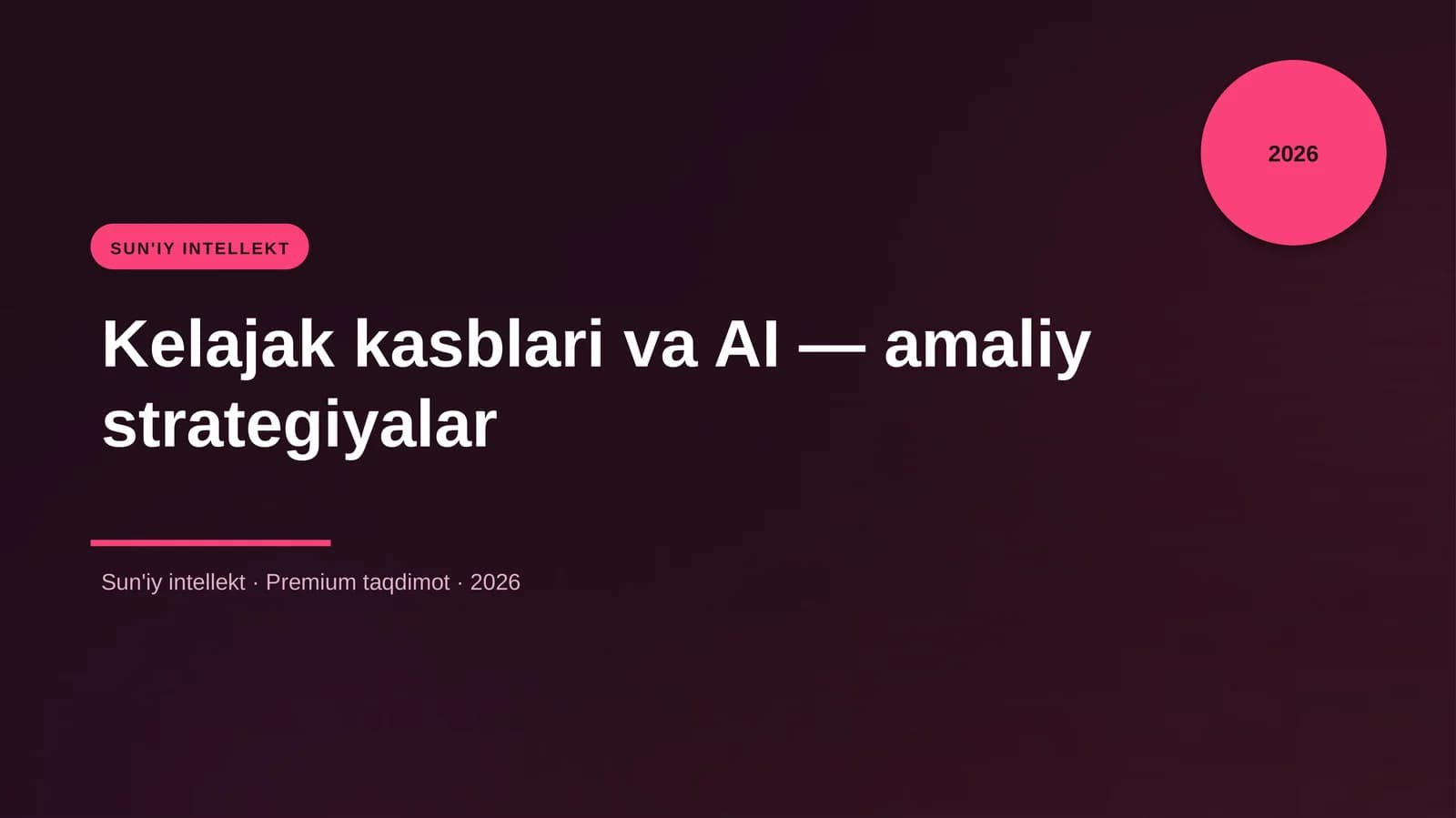 Kelajak kasblari va AI — amaliy strategiyalar