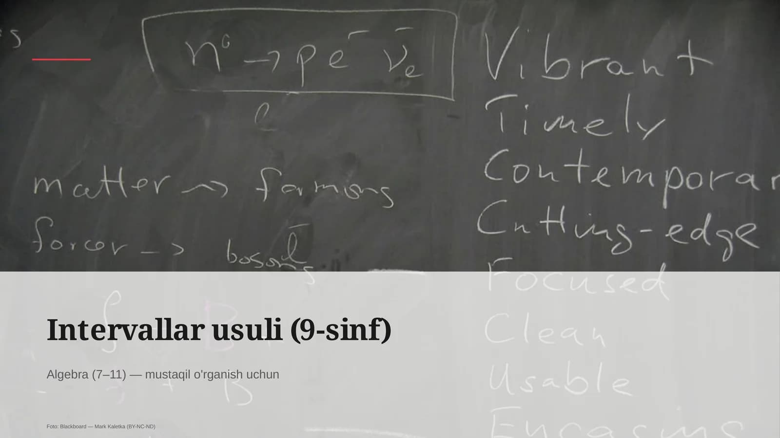 Intervallar usuli (9-sinf)