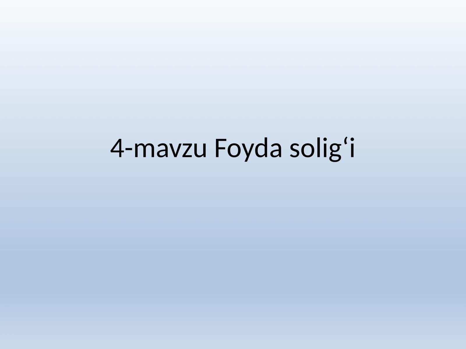 Foydasolig‘i