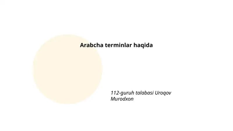Arabcha terminlar haqida