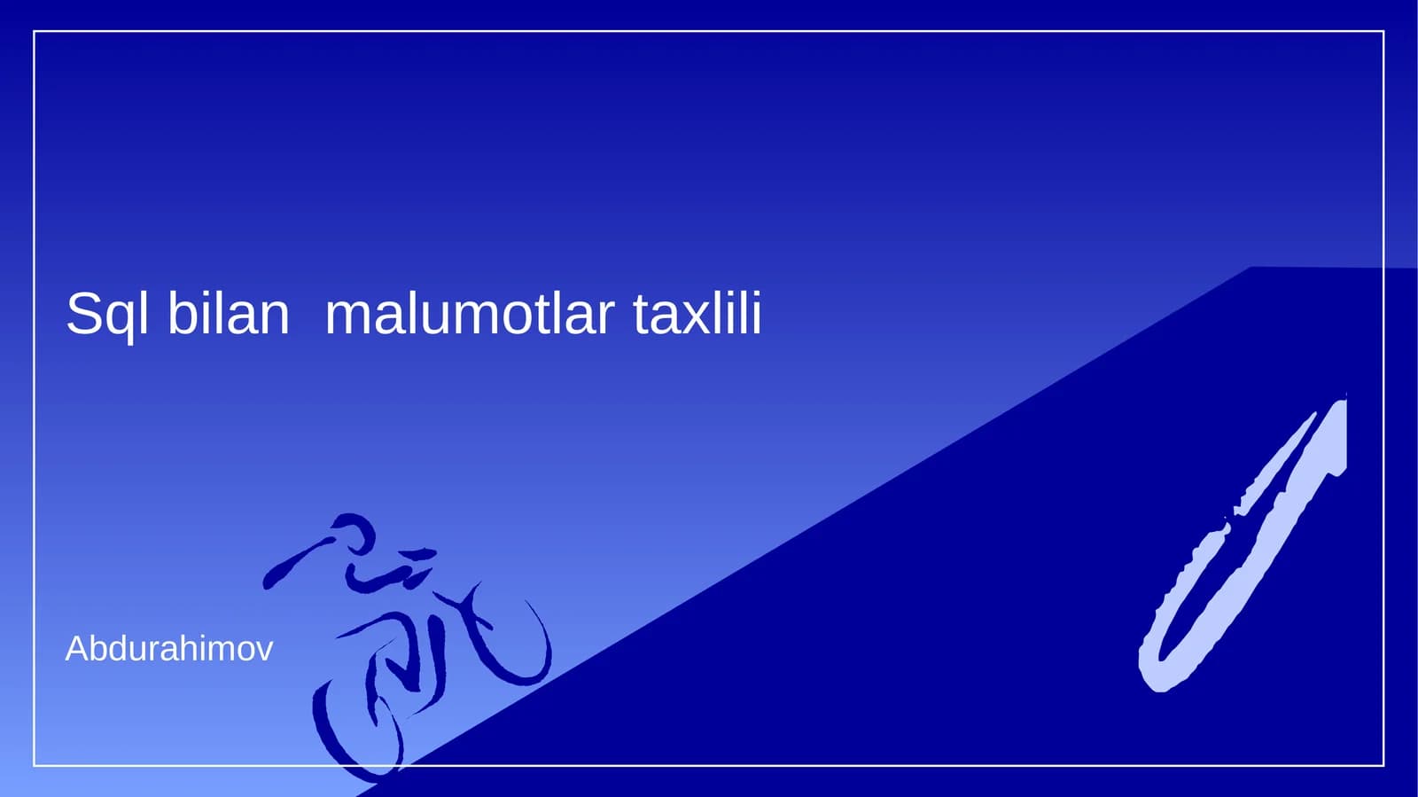 SQL bilan malumotlar taxlili