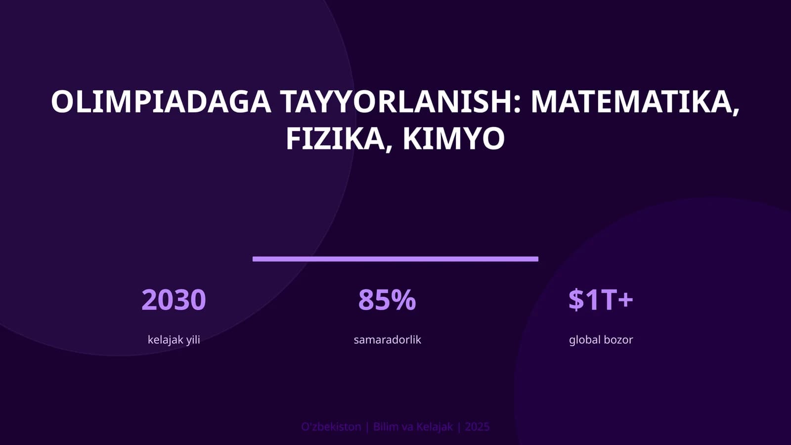 Olimpiadaga tayyorlanish: matematika, fizika, kimyo