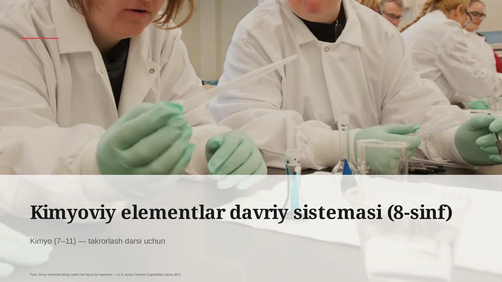 Kimyoviy elementlar davriy sistemasi (8-sinf)