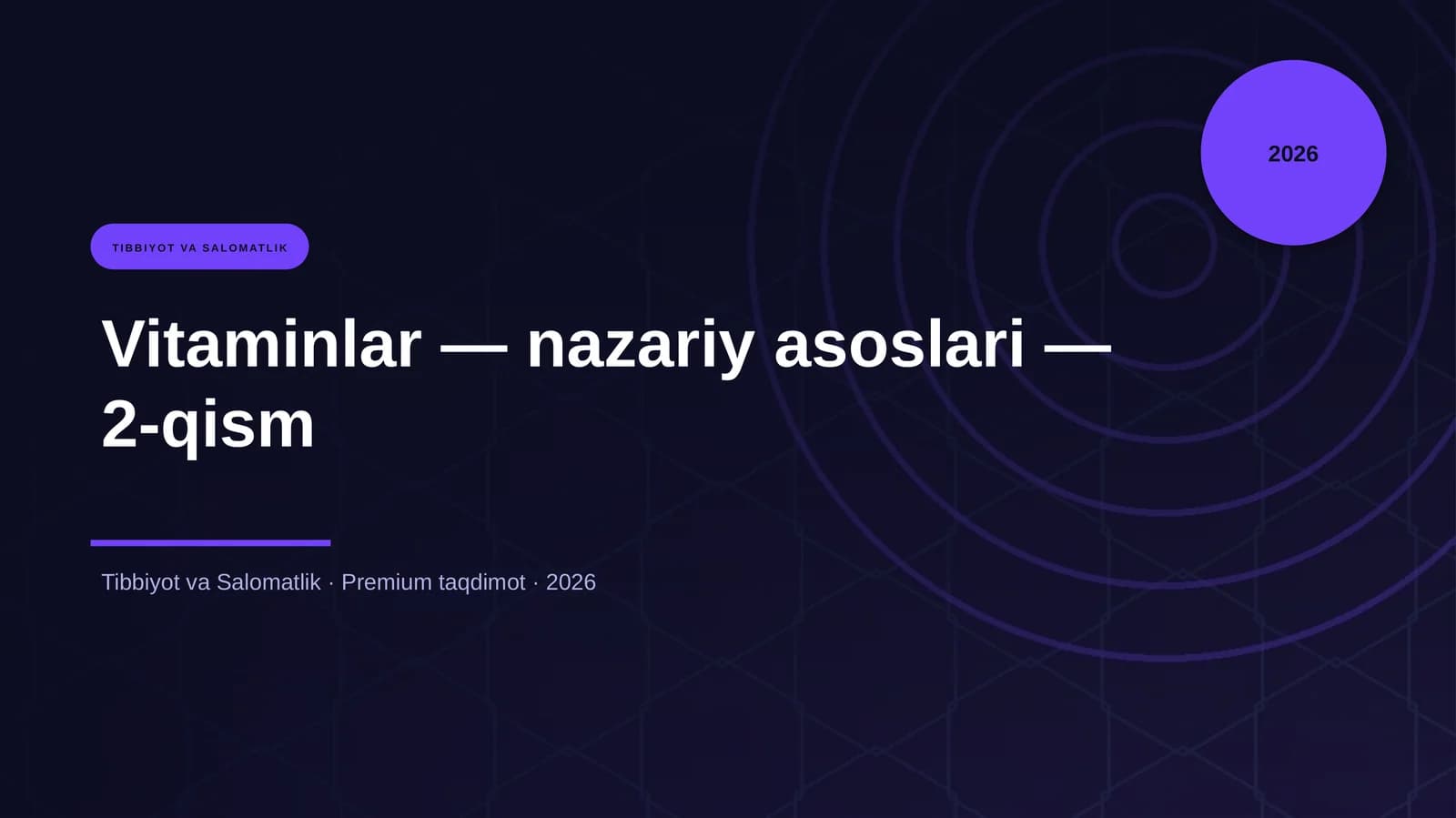 Vitaminlar — nazariy asoslari — 2-qism