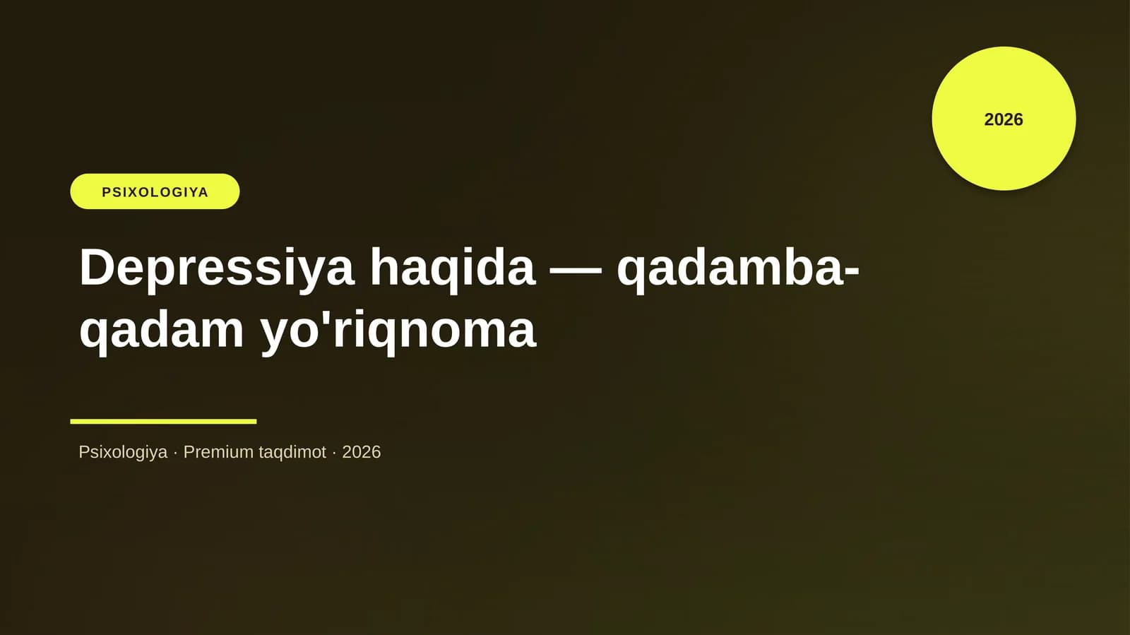 Depressiya haqida — qadamba-qadam yo'riqnoma