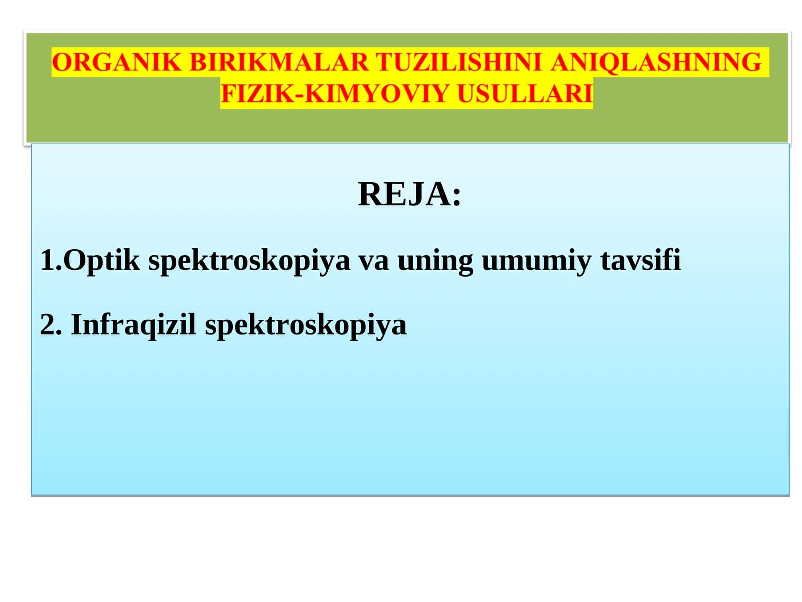 Spektroskopiya usullari