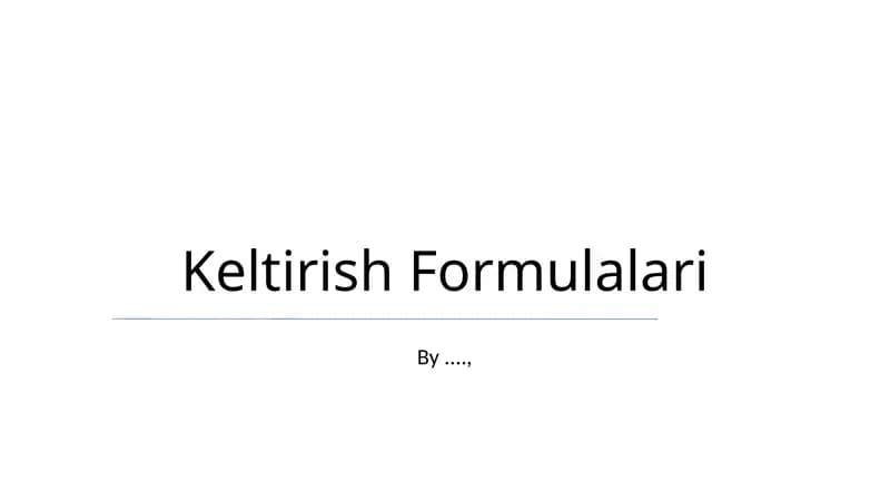 Keltirish Formulalari