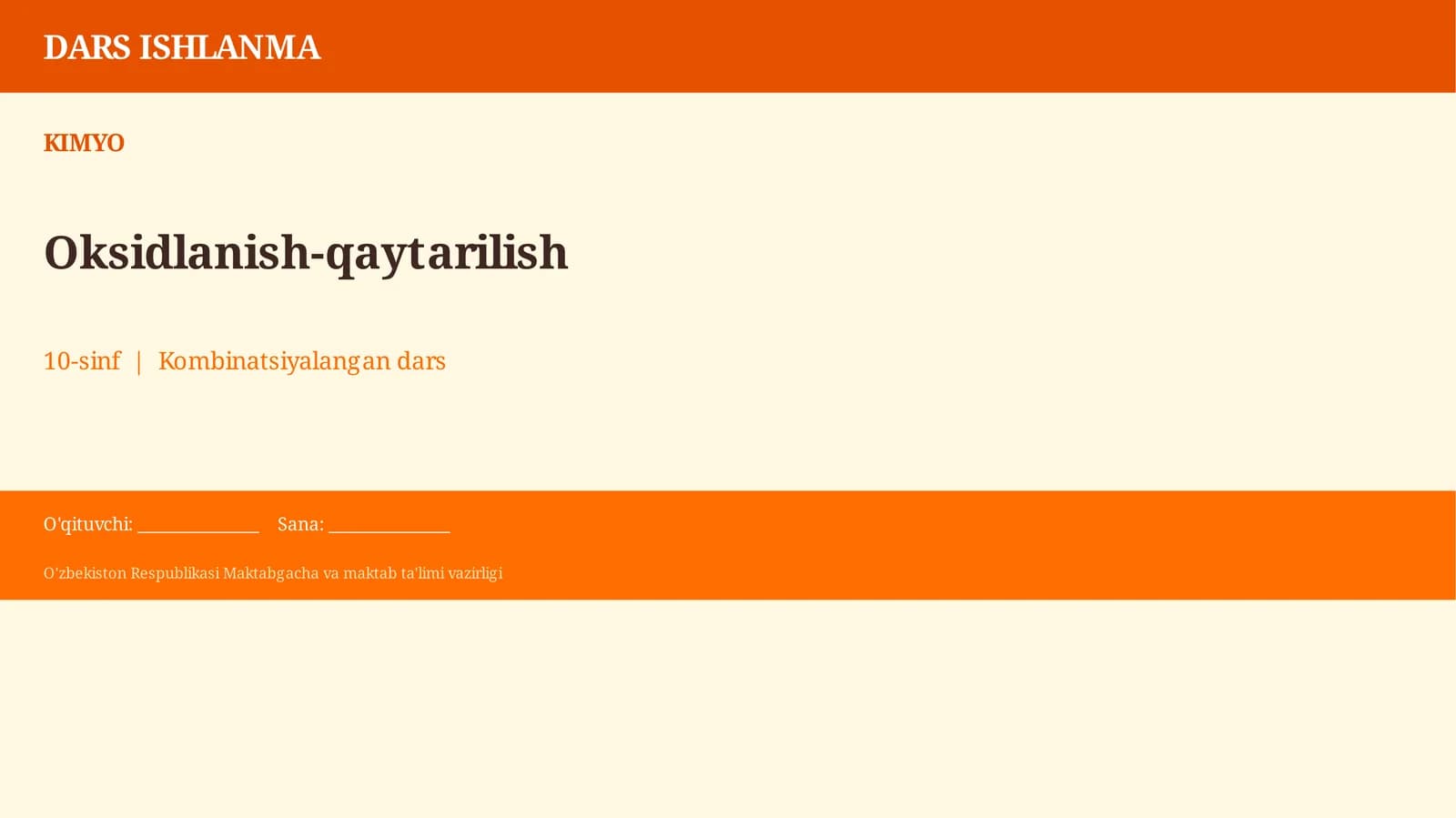 DARS ISHLANMA