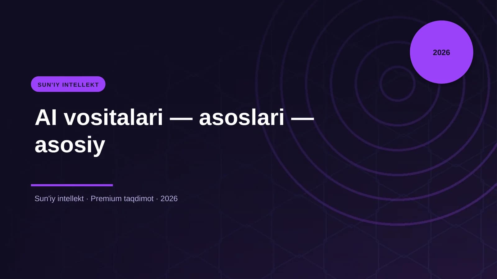 AI vositalari — asoslari — asosiy