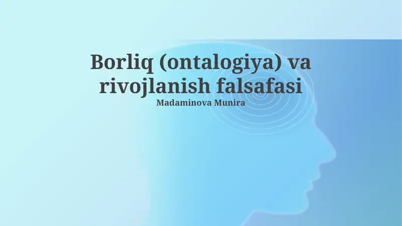 Borliq (ontalogiya) va rivojlanish falsafasi