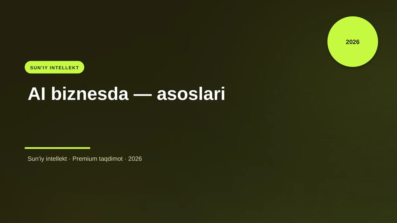 AI biznesda — asoslari