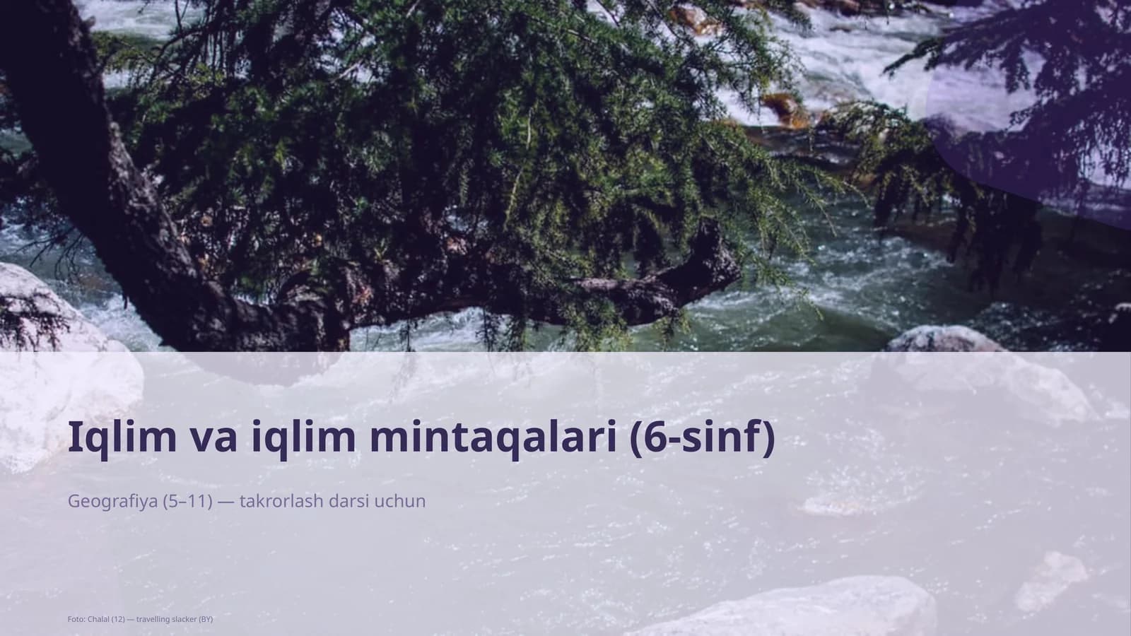Iqlim va iqlim mintaqalari (6-sinf)