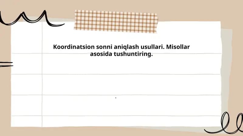 Koordinatsion sonni aniqlash usullari