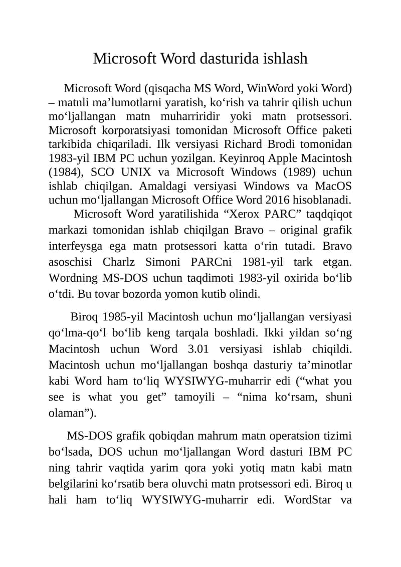 Microsoft Word