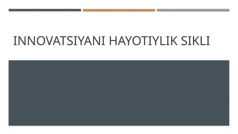 Innovatsiyani hayotiylik sikli