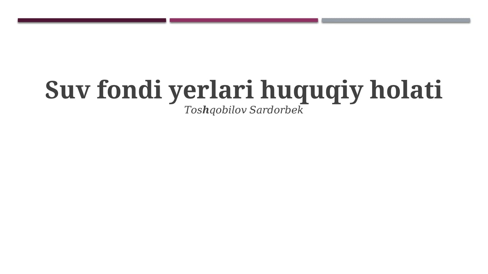 Yer uchastkalarining huquqiy maqomi