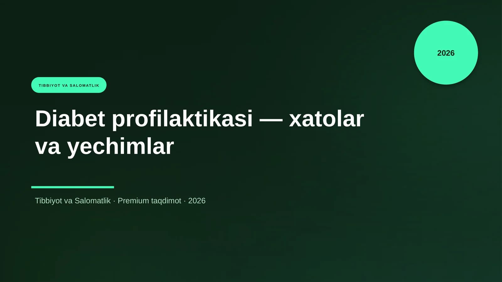 Diabet profilaktikasi — xatolar va yechimlar
