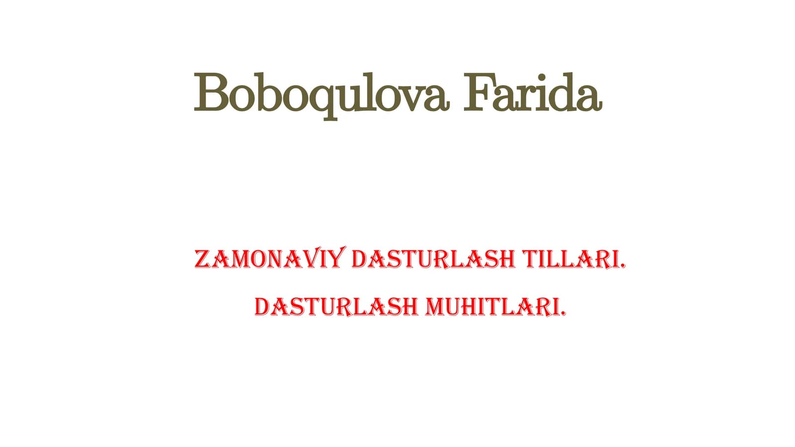 Zamonaviy dasturlash tillari