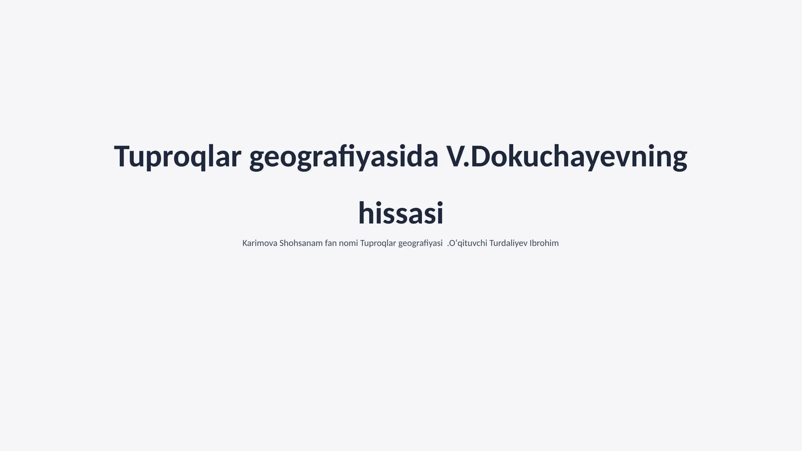 Tuproqlar geografiyasi