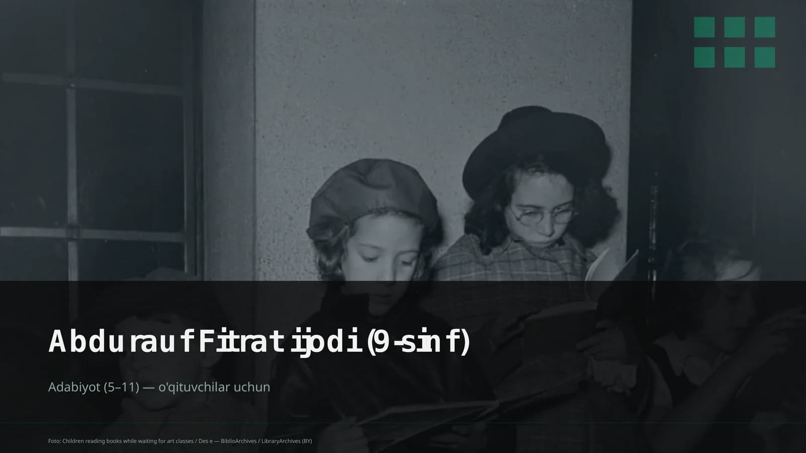 Abdurauf Fitrat ijodi (9-sinf)