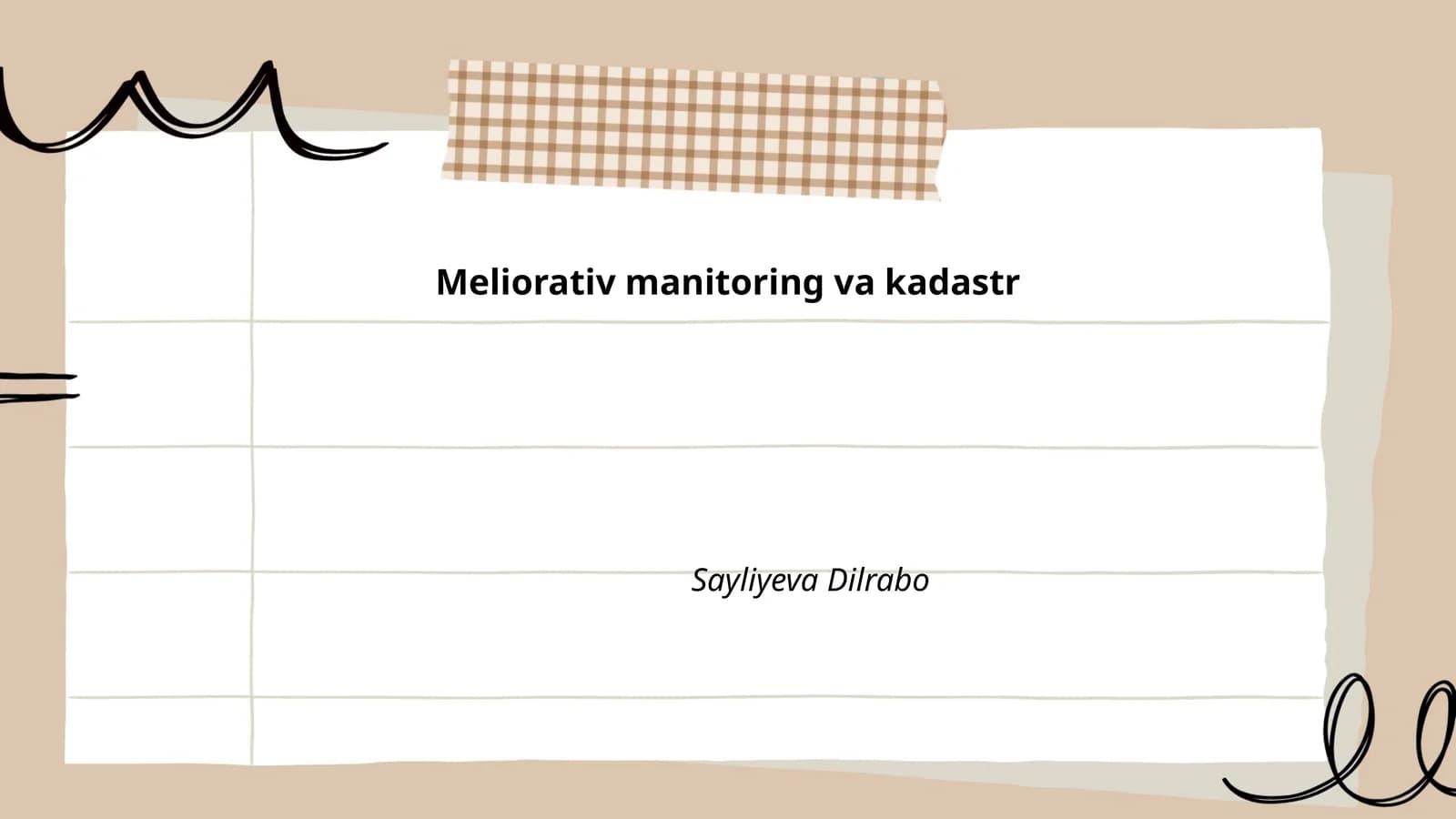Meliorativ manitoring va kadastr