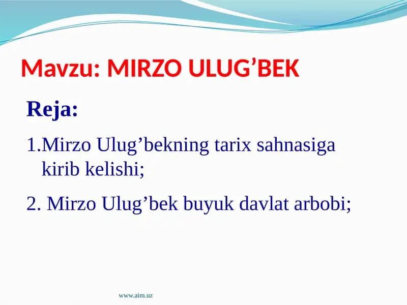 Mirzo Ulug’bek