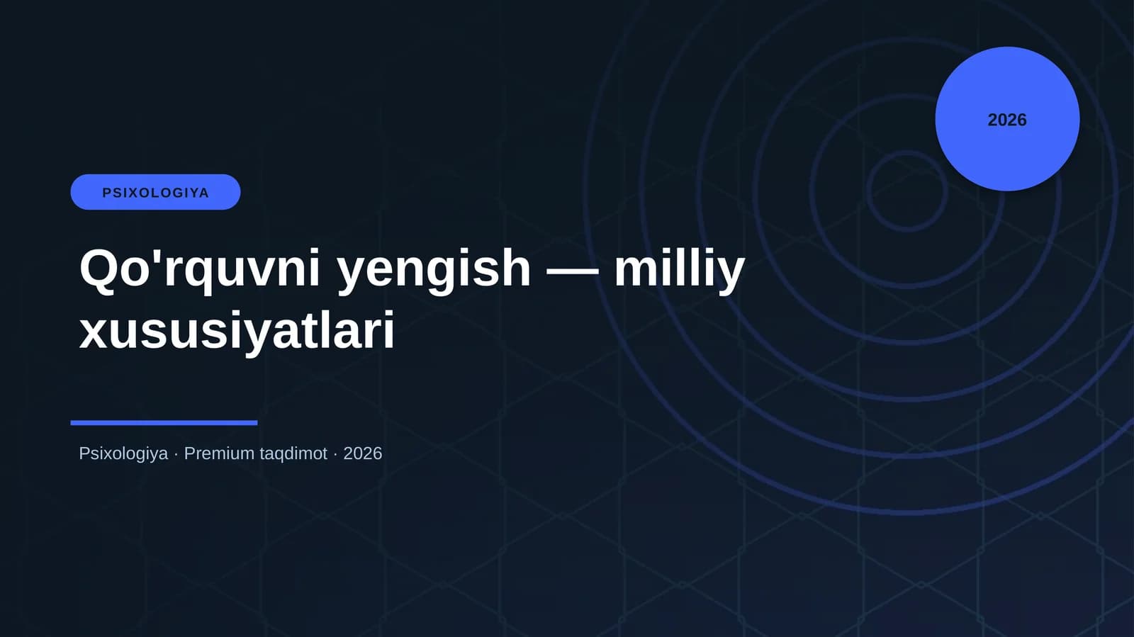 Qo'rquvni yengish — milliy xususiyatlari