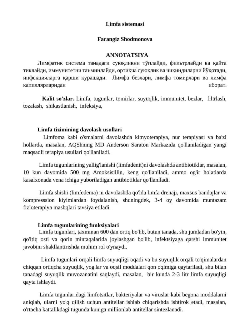 Limfa sistemasi