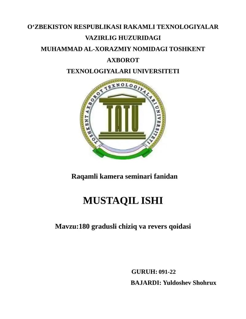 180 gradusli chiziq va revers qoidasi