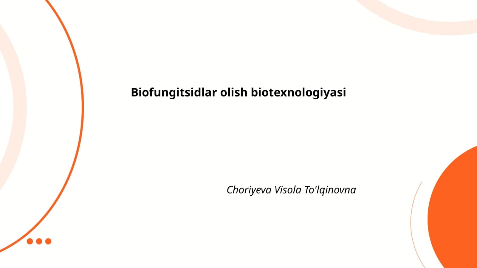 Biofungitsidlar olish biotexnologiyasi