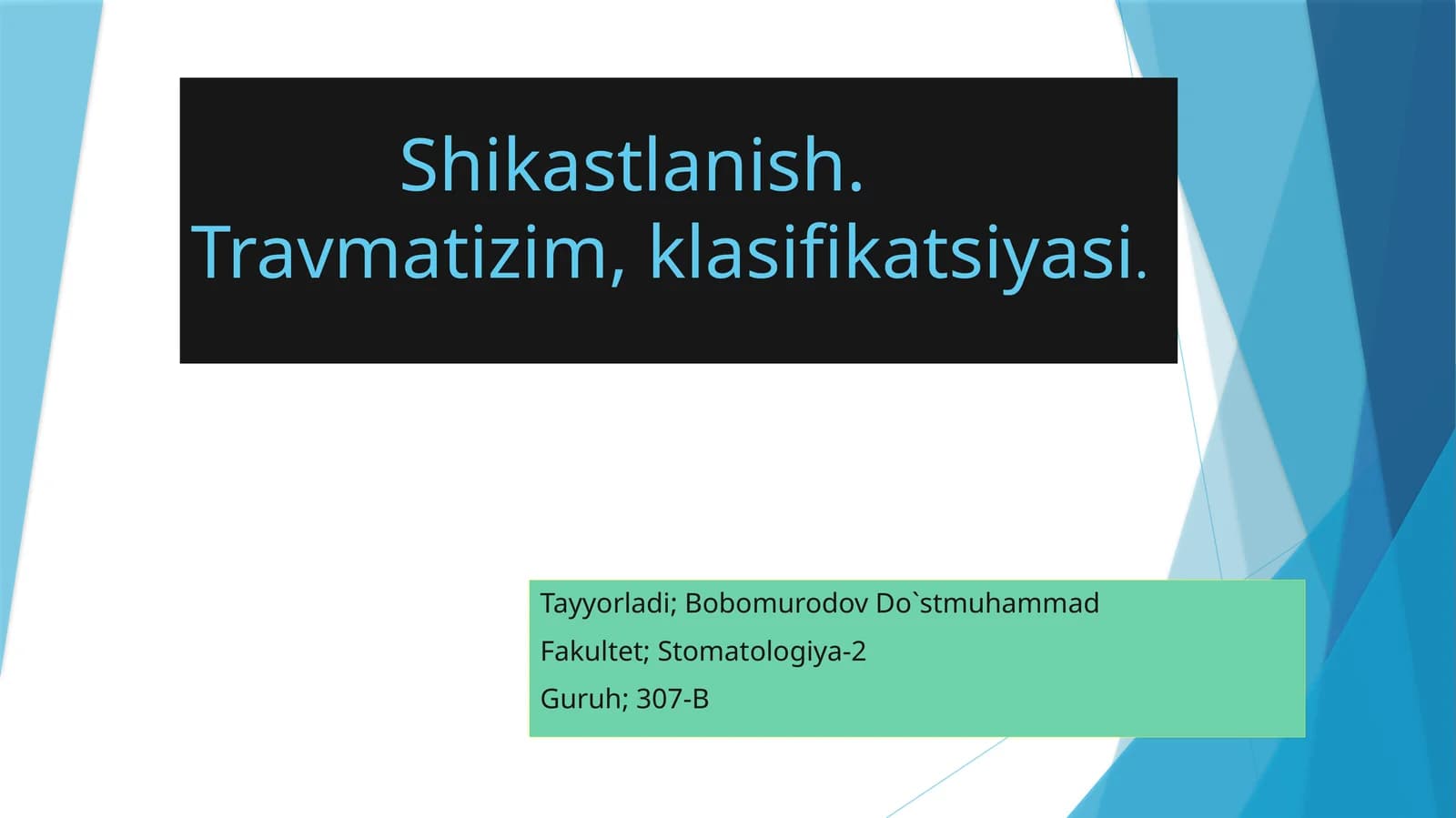 shikastlanish, travmatizm klasifikatsiyasi
