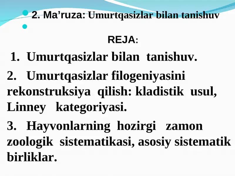 Umurtqasizlar bilan tanishuv