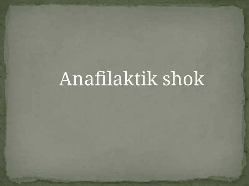 Anafilaktik shok