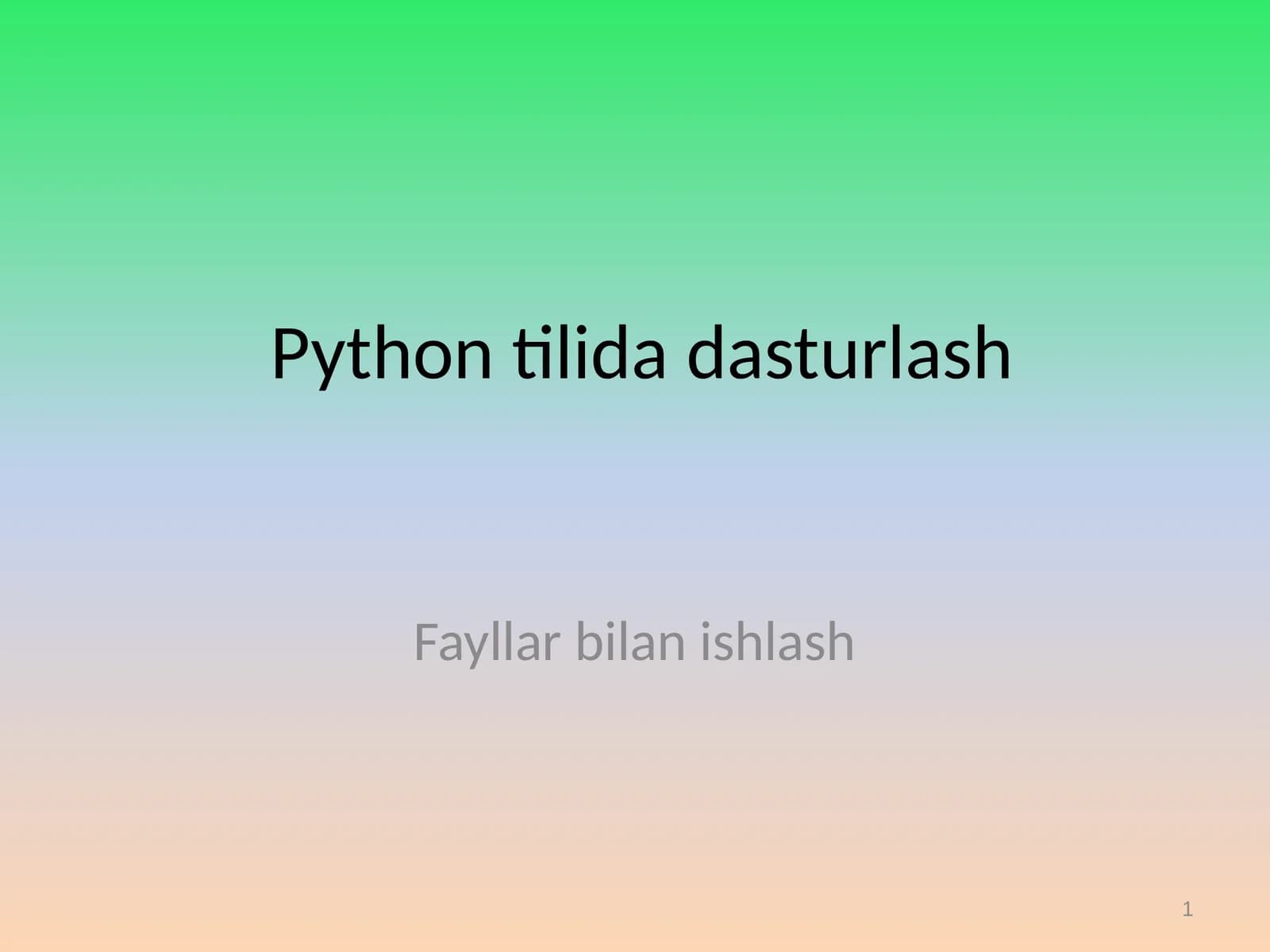 Python tilida dasturlash