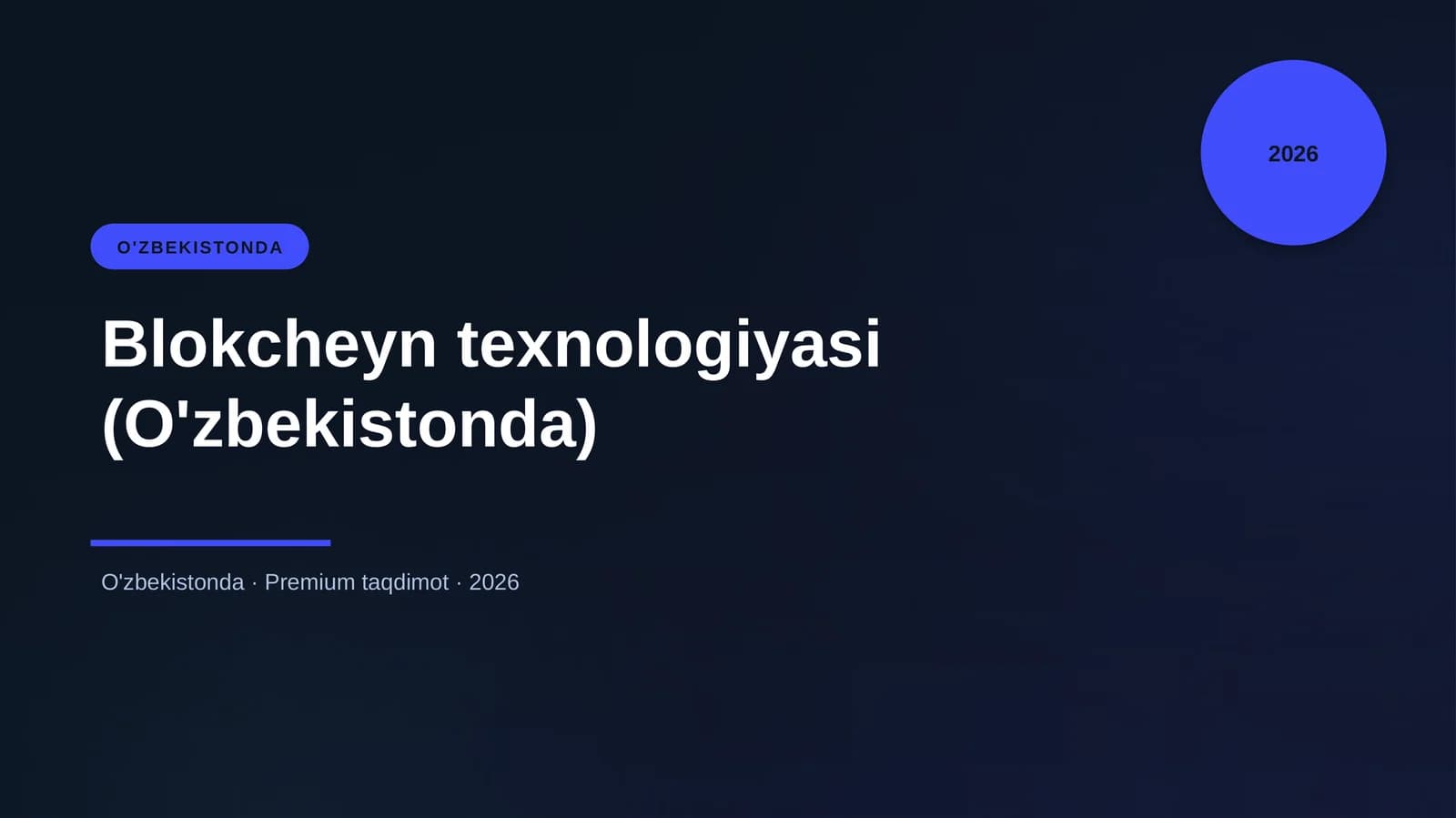 Blokcheyn texnologiyasi (O'zbekistonda)